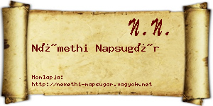 Némethi Napsugár névjegykártya